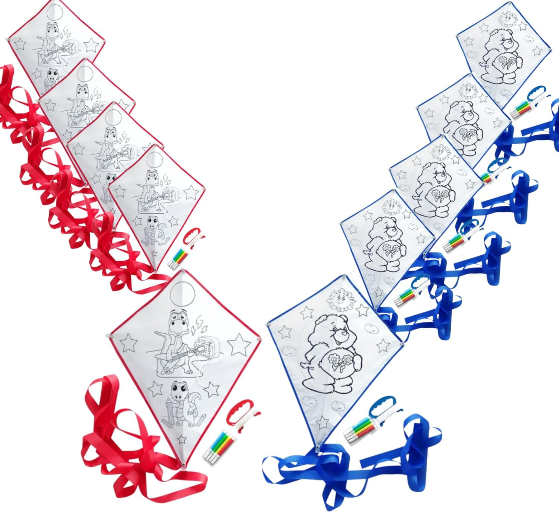 Set de 10 cometas para pintar