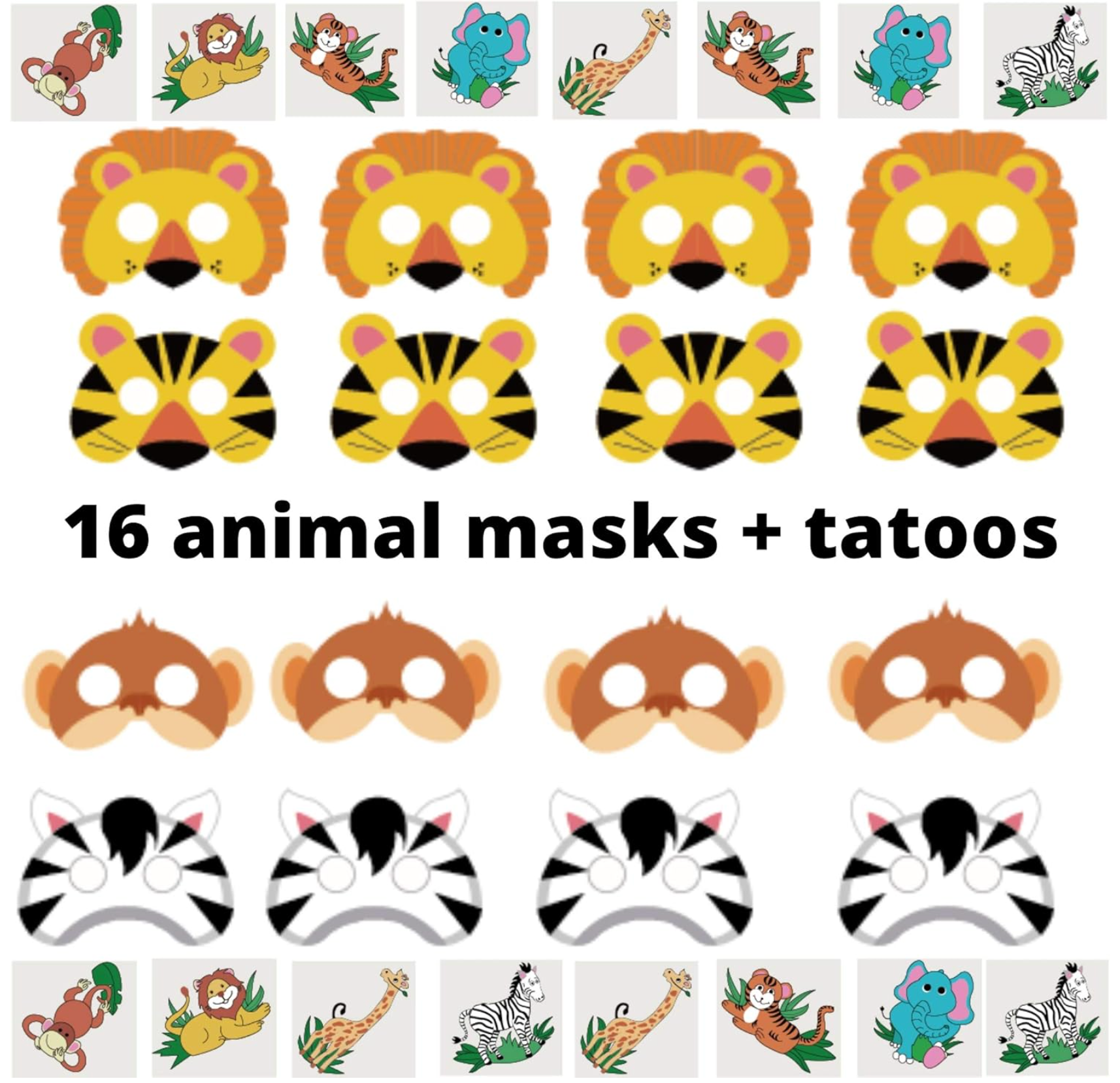 Vajilla de carton, set completo de cumpleaños animales de la selva - Imagen 5